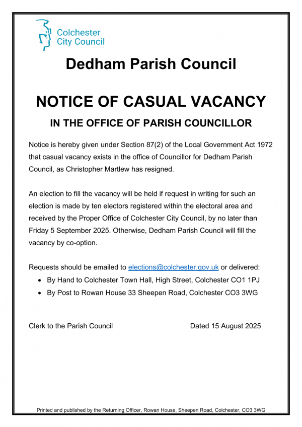 Notice of vacancy Dedahm 15.8.2025 a 1